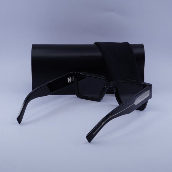 Saint Laurent SL572 001 Square Sunglasses - Black with Silver\Grey - Picture 14 of 14